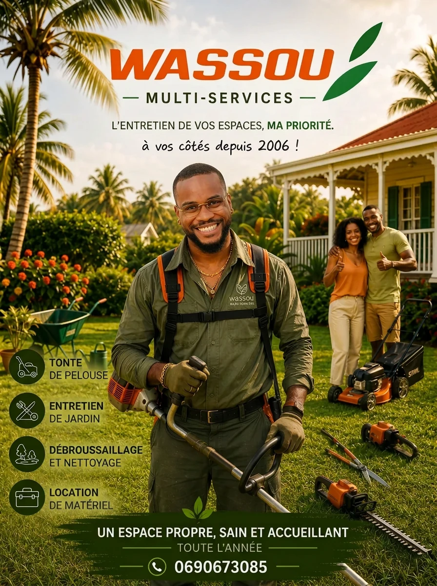 Wassou Multi-Services, entretien d'espaces verts en Guadeloupe